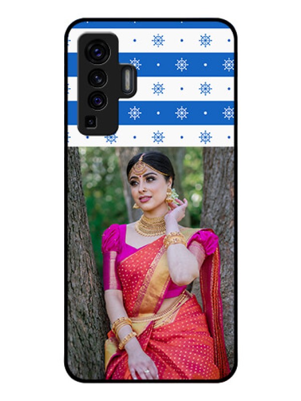 Custom Vivo X50 Photo Printing on Glass Case - Snow Pattern Design