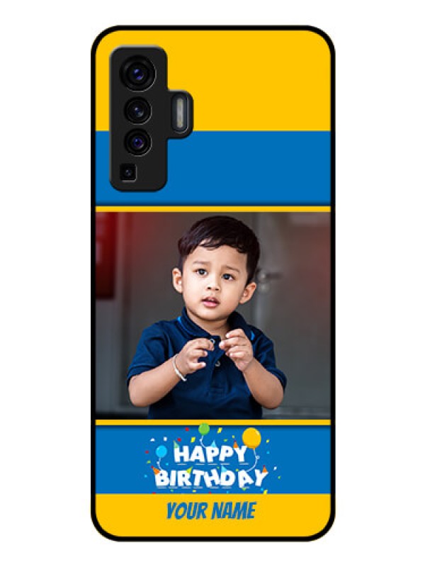 Custom Vivo X50 Custom Glass Mobile Case - Birthday Wishes Design