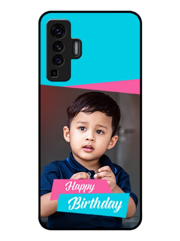 Custom Vivo X50 Personalized Glass Phone Case - Image Holder with 2 Color Design