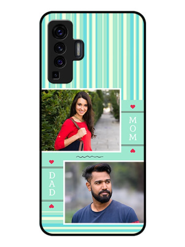 Custom Vivo X50 Custom Glass Phone Case - Mom & Dad Pic Design