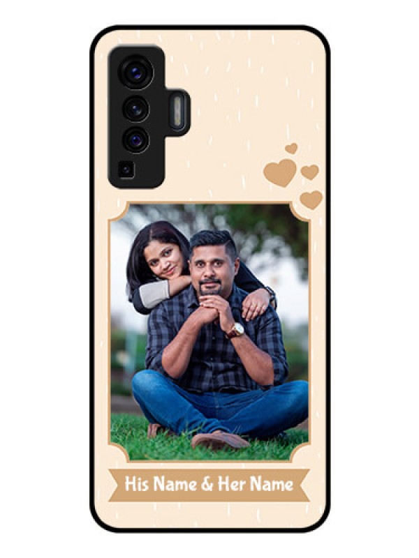 Custom Vivo X50 Custom Glass Phone Case - with confetti love design 