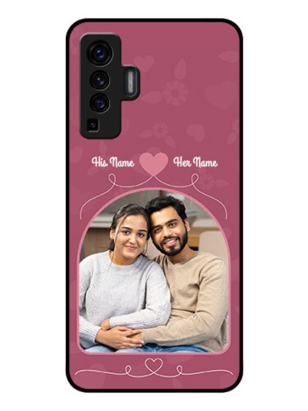 Custom Vivo X50 Photo Printing on Glass Case - Love Floral Design