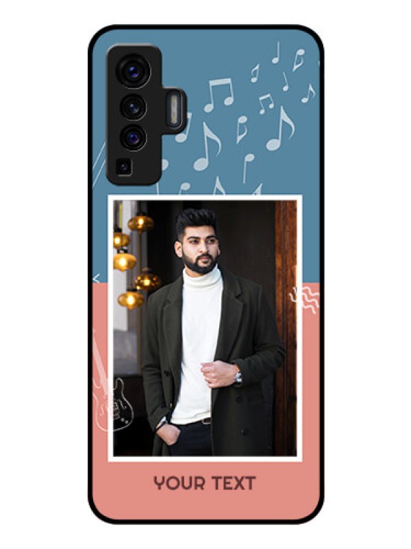 Custom Vivo X50 Photo Printing on Glass Case - with Color Musical Note Design