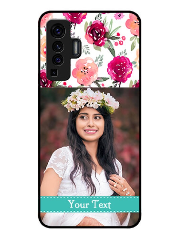 Custom Vivo X50 Custom Glass Phone Case - Watercolor Floral Design