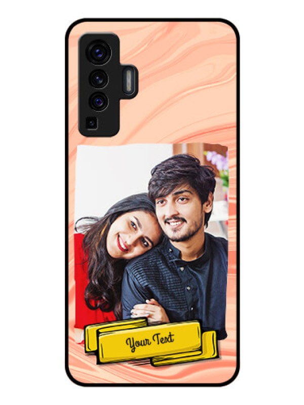 Custom Vivo X50 Personalized Glass Phone Case - Marble Texture Design