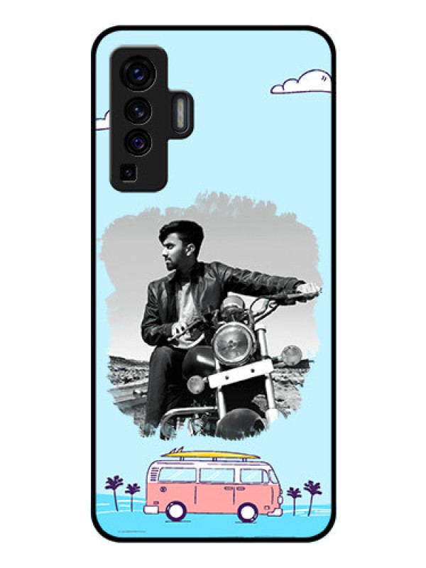 Custom Vivo X50 Photo Printing on Glass Case - Travel & Adventure Design