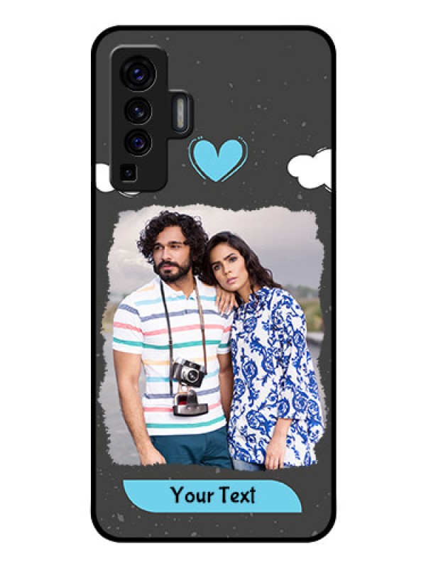 Custom Vivo X50 Custom Glass Phone Case - Splashes with love doodles Design