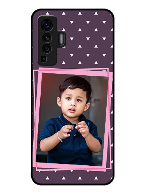 Custom Vivo X50 Custom Glass Mobile Case - Triangle Pattern Dotted Design