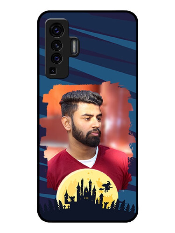 Custom Vivo X50 Photo Printing on Glass Case - Halloween Witch Design 