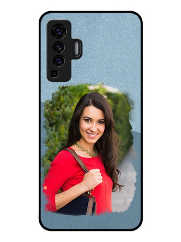 Custom Vivo X50 Custom Glass Mobile Case - Grunge Line Art Design