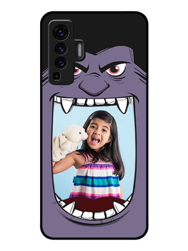 Custom Vivo X50 Custom Glass Phone Case - Angry Monster Design