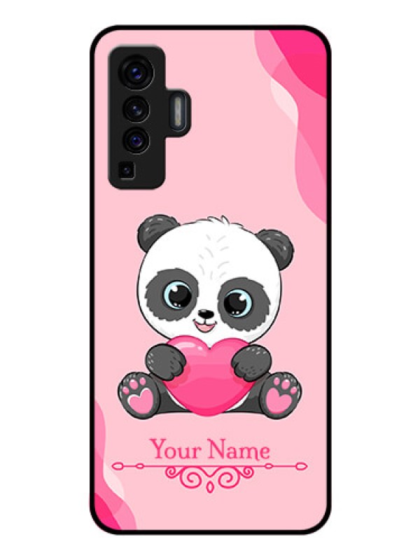Custom Vivo X50 Custom Glass Mobile Case - Cute Panda Design