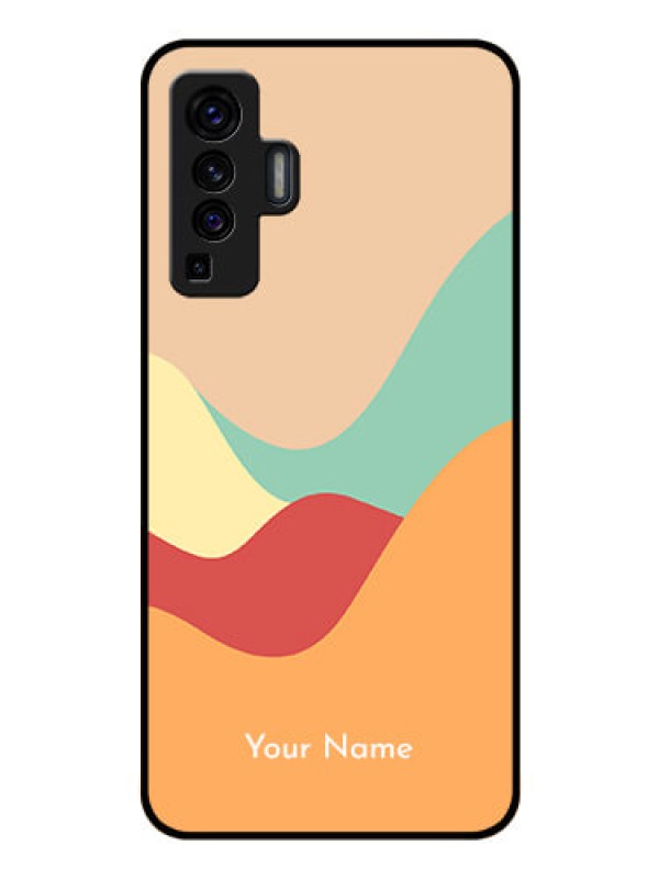 Custom Vivo X50 Personalized Glass Phone Case - Ocean Waves Multi-colour Design