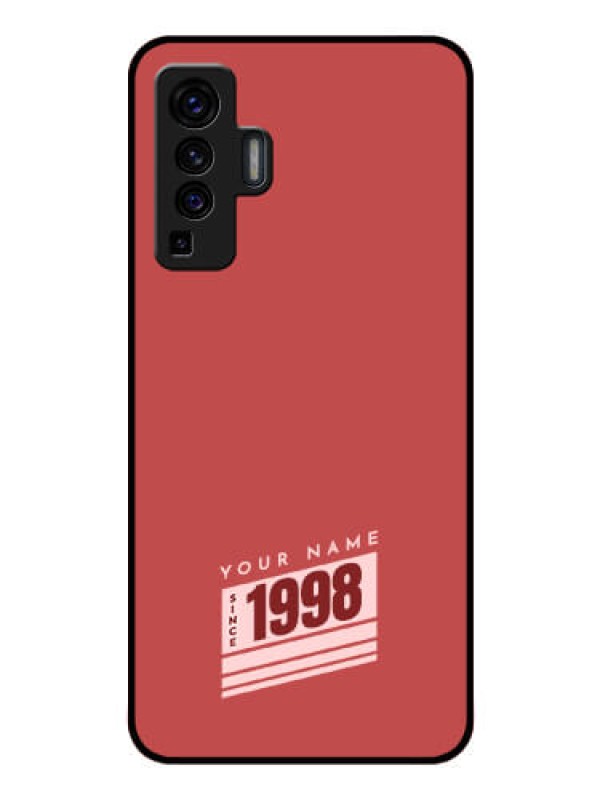 Custom Vivo X50 Custom Glass Phone Case - Red custom year of birth Design