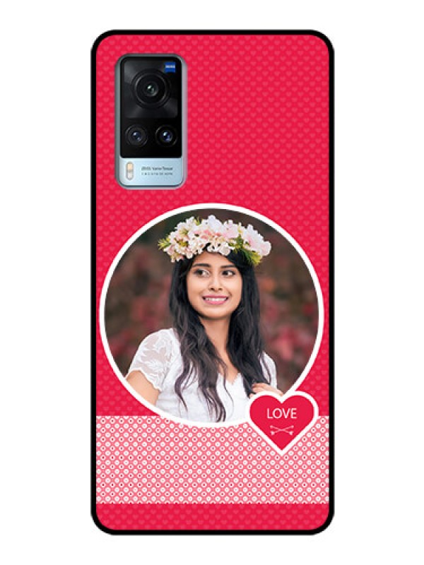 Custom Vivo X60 Personalised Glass Phone Case - Pink Pattern Design