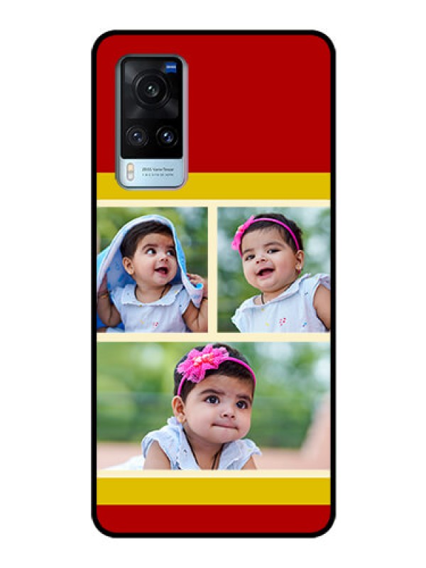 Custom Vivo X60 Custom Glass Mobile Case - Multiple Pic Upload Design