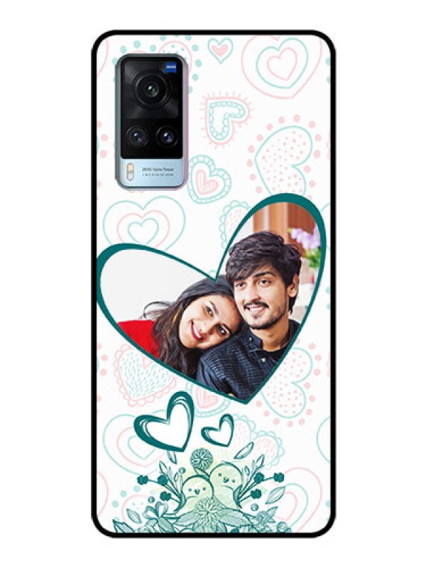 Custom Vivo X60 Photo Printing on Glass Case - Premium Couple Design
