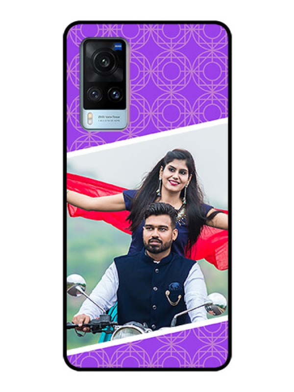 Custom Vivo X60 Custom Glass Phone Case - Violet Pattern Design