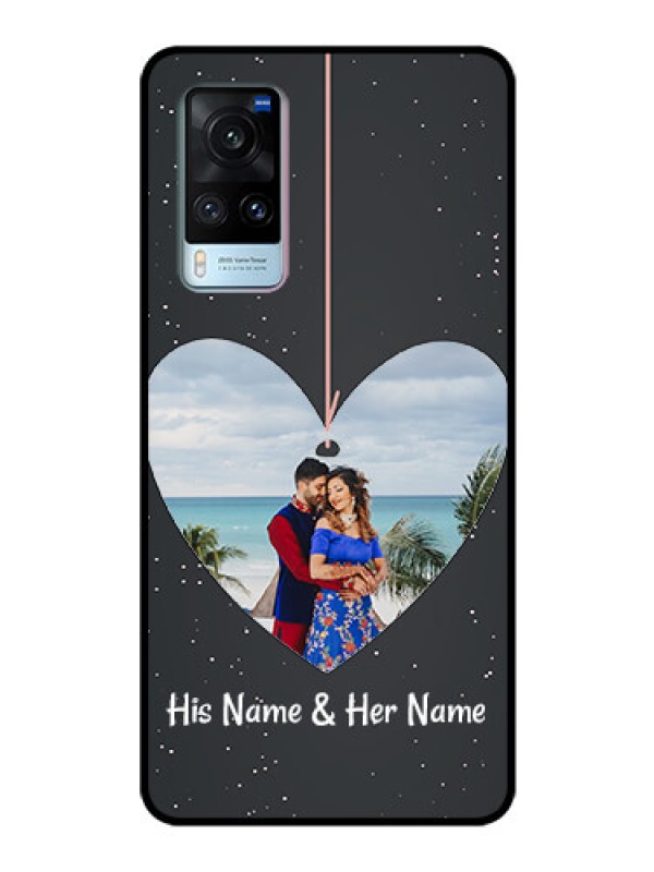 Custom Vivo X60 Custom Glass Phone Case - Hanging Heart Design
