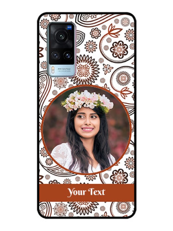 Custom Vivo X60 Custom Glass Mobile Case - Abstract Floral Design 