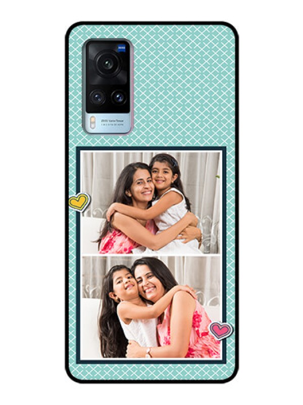 Custom Vivo X60 Custom Glass Phone Case - 2 Image Holder with Pattern Design
