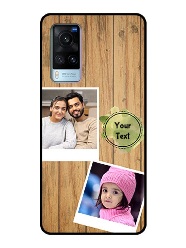 Custom Vivo X60 Custom Glass Phone Case - Wooden Texture Design