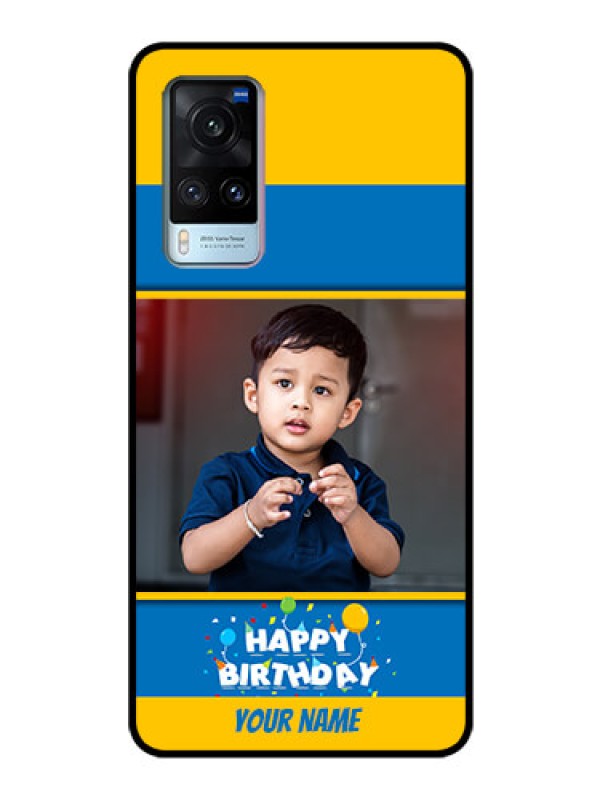 Custom Vivo X60 Custom Glass Mobile Case - Birthday Wishes Design