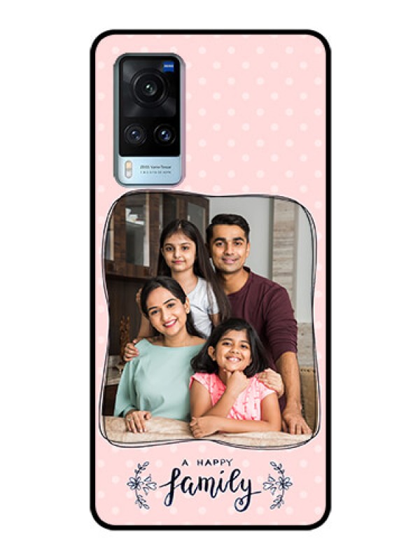 Custom Vivo X60 Custom Glass Phone Case - Family with Dots Design