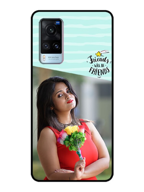 Custom Vivo X60 Custom Glass Phone Case - Friends Picture Icon Design
