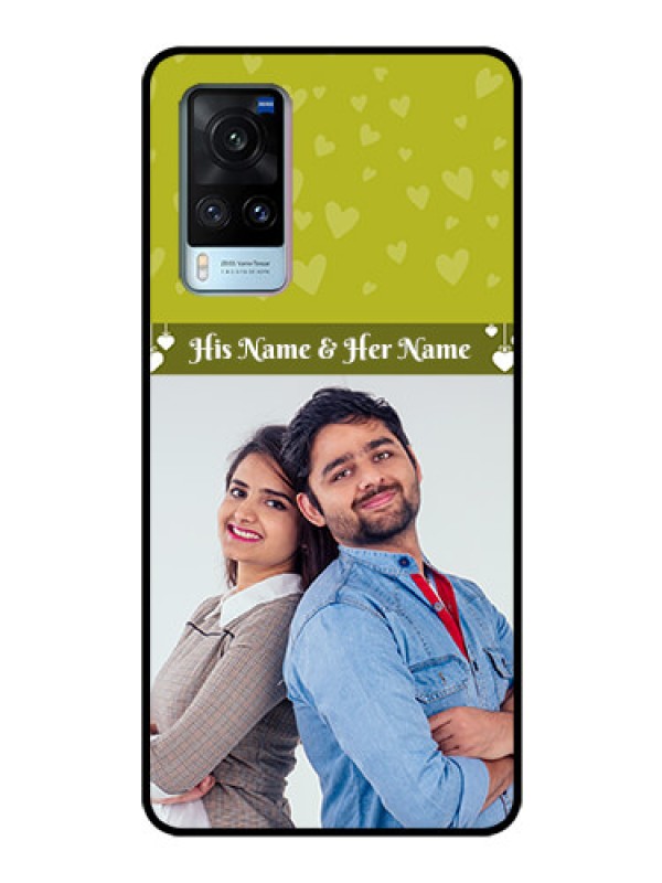 Custom Vivo X60 Custom Glass Phone Case - You & Me Heart Design