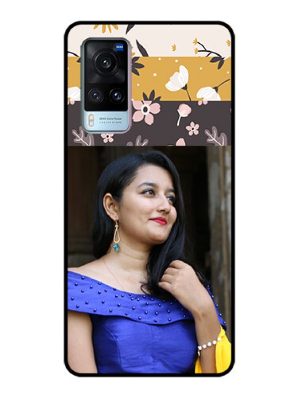 Custom Vivo X60 Custom Glass Phone Case - Stylish Floral Design