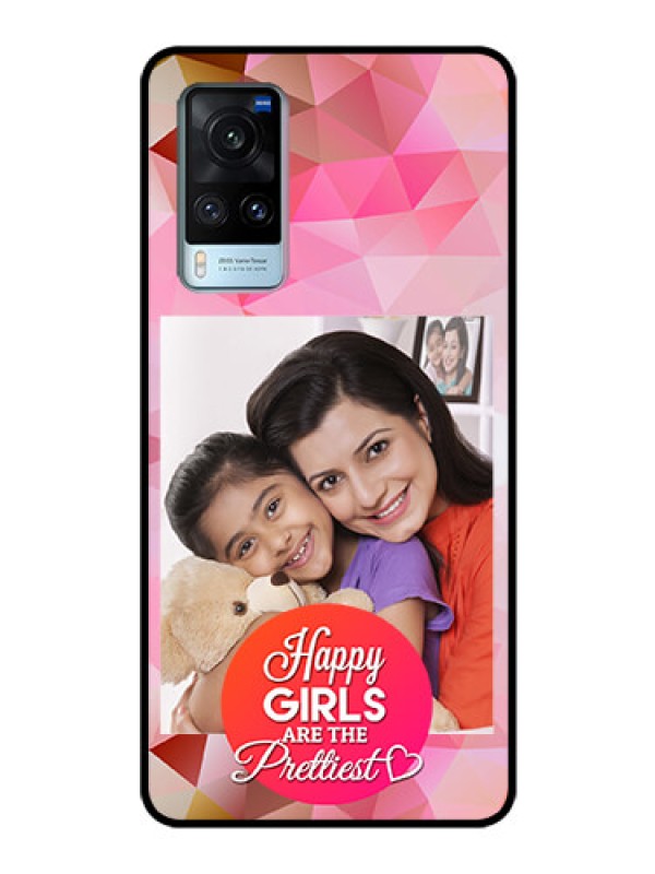 Custom Vivo X60 Photo Printing on Glass Case - Abstract Triangle Design