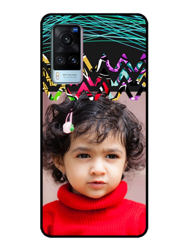 Custom Vivo X60 Personalized Glass Phone Case - Neon Abstract Design