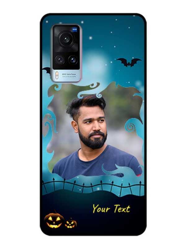 Custom Vivo X60 Custom Glass Phone Case - Halloween frame design