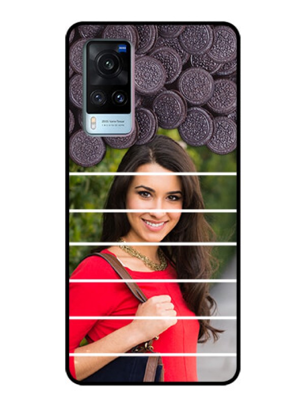 Custom Vivo X60 Custom Glass Phone Case - with Oreo Biscuit Design
