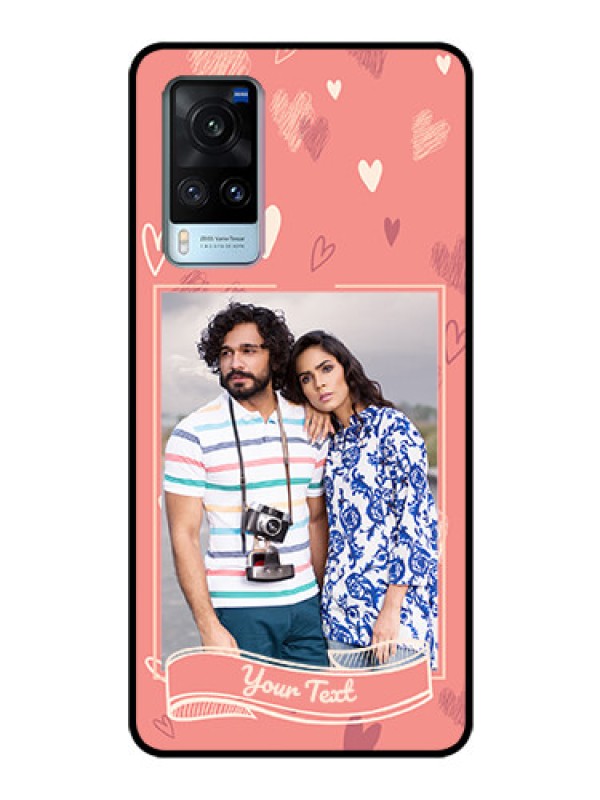 Custom Vivo X60 Custom Glass Phone Case - Love doodle art Design