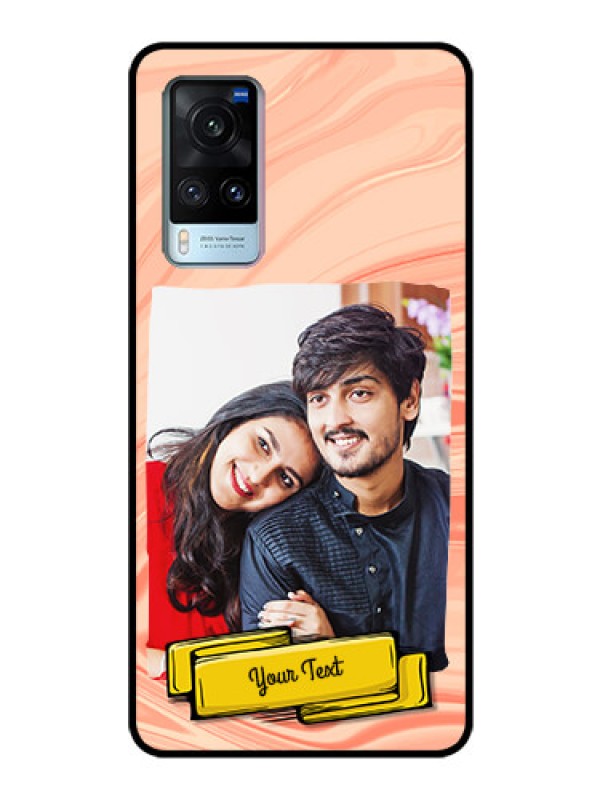 Custom Vivo X60 Personalized Glass Phone Case - Marble Texture Design