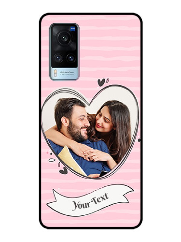 Custom Vivo X60 Custom Glass Phone Case - Vintage Heart Design