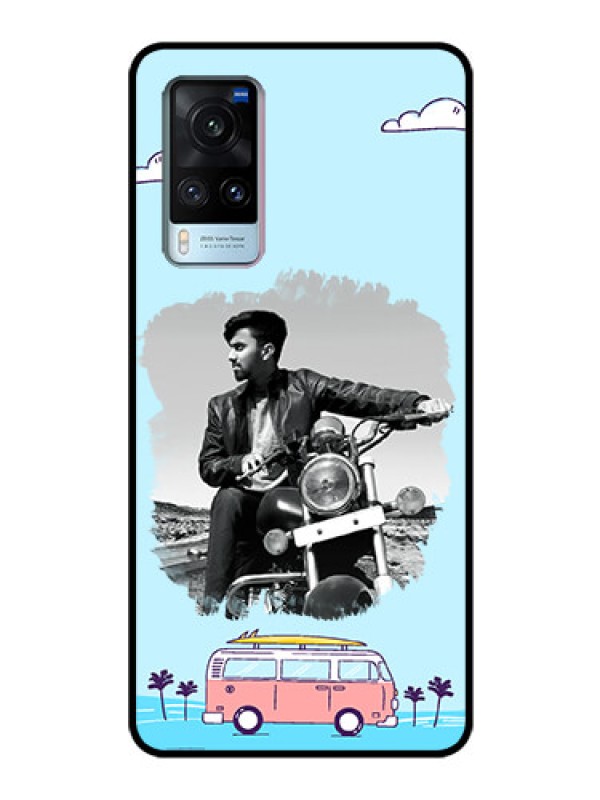Custom Vivo X60 Photo Printing on Glass Case - Travel & Adventure Design