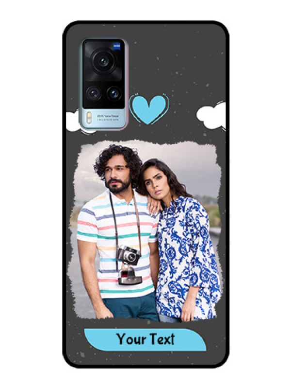 Custom Vivo X60 Custom Glass Phone Case - Splashes with love doodles Design