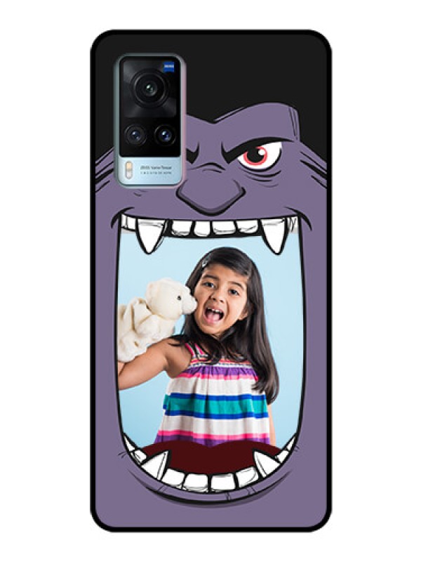Custom Vivo X60 Custom Glass Phone Case - Angry Monster Design