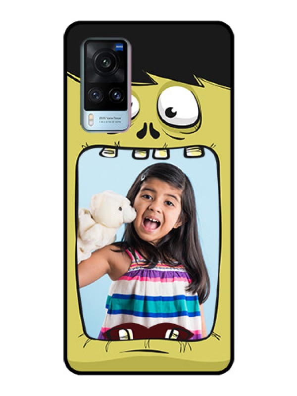 Custom Vivo X60 Personalized Glass Phone Case - Cartoon monster back case Design