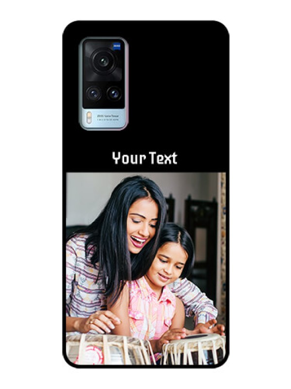 Custom Vivo X60 Photo with Name on Glass Phone Case