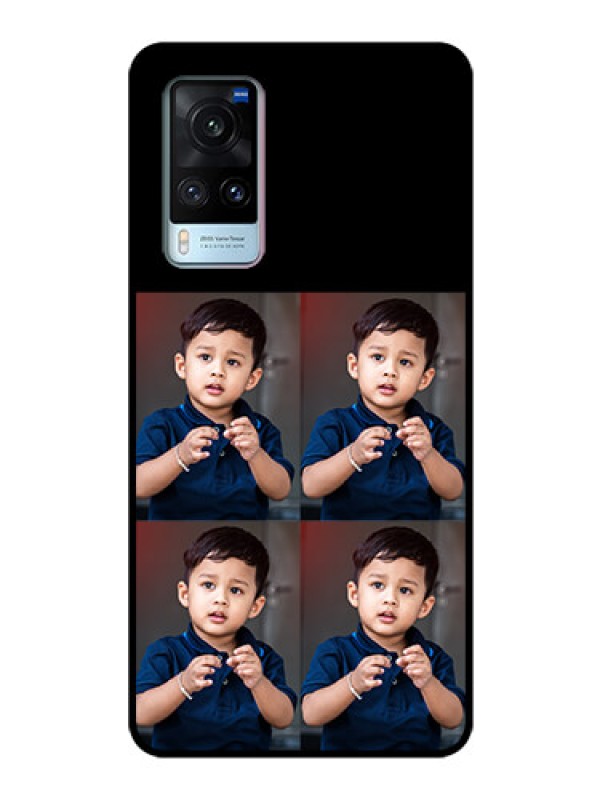 Custom Vivo X60 4 Image Holder on Glass Mobile Cover