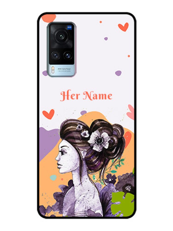 Custom Vivo X60 5G Personalized Glass Phone Case - Woman And Nature Design