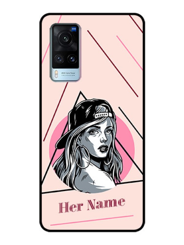 Custom Vivo X60 5G Personalized Glass Phone Case - Rockstar Girl Design