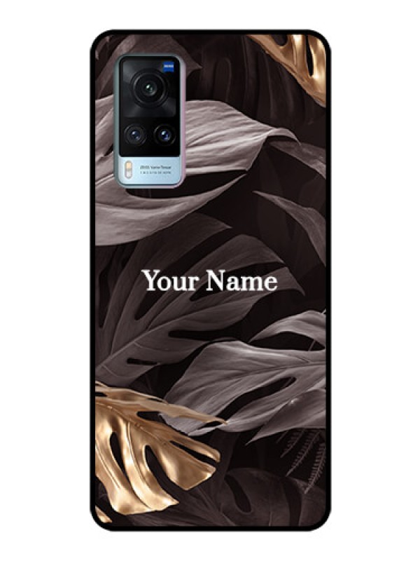 Custom Vivo X60 5G Personalised Glass Phone Case - Wild Leaves digital paint Design