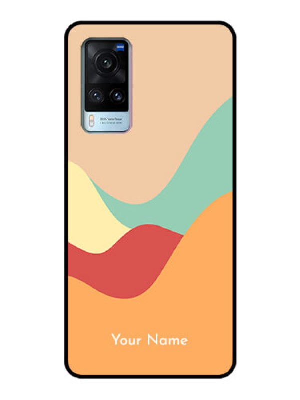 Custom Vivo X60 5G Personalized Glass Phone Case - Ocean Waves Multi-colour Design