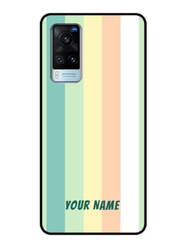 Custom Vivo X60 5G Photo Printing on Glass Case - Multi-colour Stripes Design