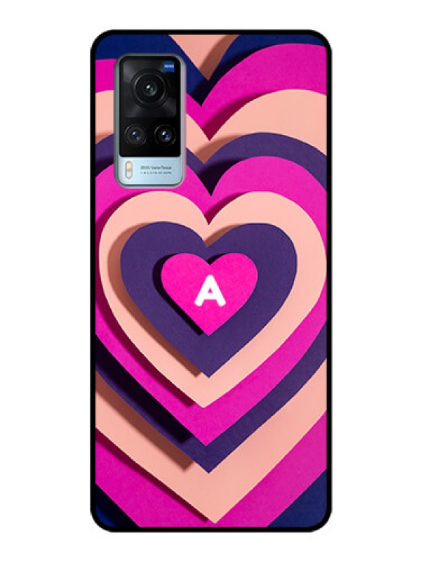 Custom Vivo X60 5G Custom Glass Mobile Case - Cute Heart Pattern Design